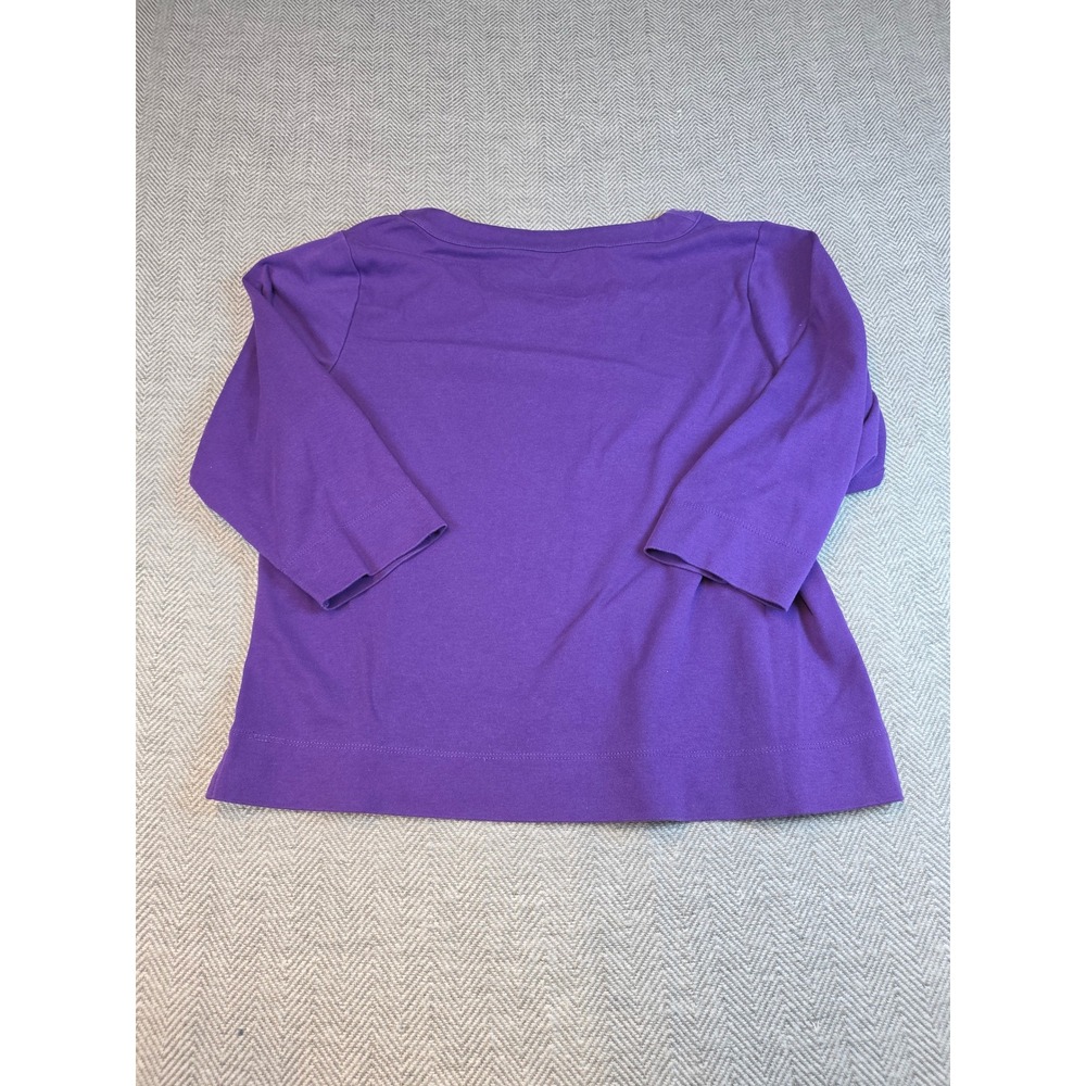 Allison Daley Petite Purple Studded Split Neck 3/4 Sleeve Knit Top PL - Picture 11 of 11